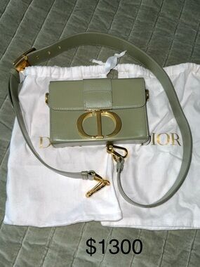 Dior Sage Green CD Logo Crossbody Belt Bag with Gold Hardware
